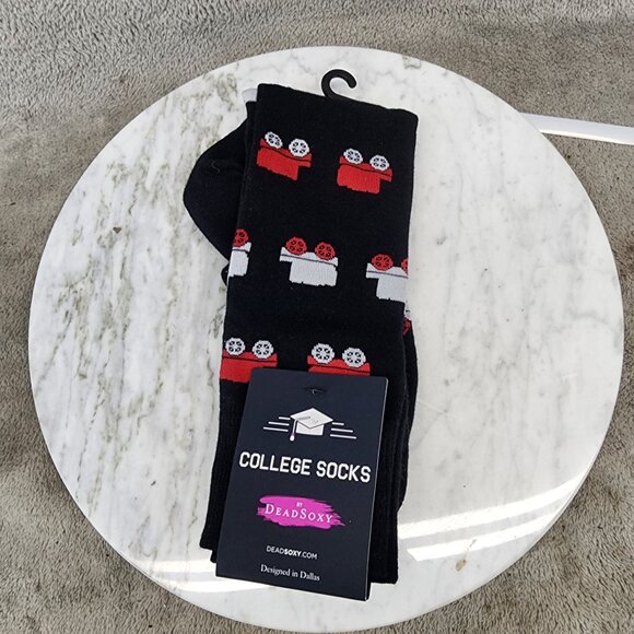 Dead Soxy Other - Dead Soxy Socks Mens Size 9-13 Black Wagon Print Dress Crew *NWT*